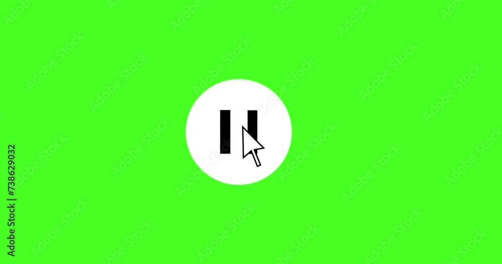 Mouse click on the video pause and play buttons. Second version, 4K ...