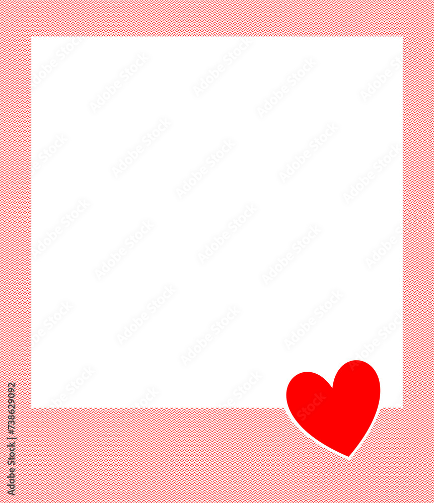 Red Love Photo Frame with wave patterns 6