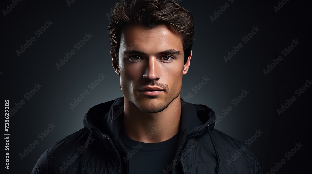 Portrait od handsome man in studio on dark background Portrait od handsome man in studio on dark background