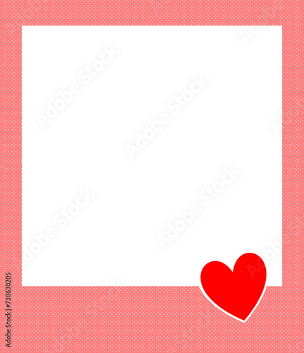 Red Love Photo Frame with dotted Pattern 9