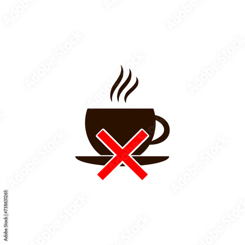Forbidden Drink Coffee Tea icon isolated on white background 