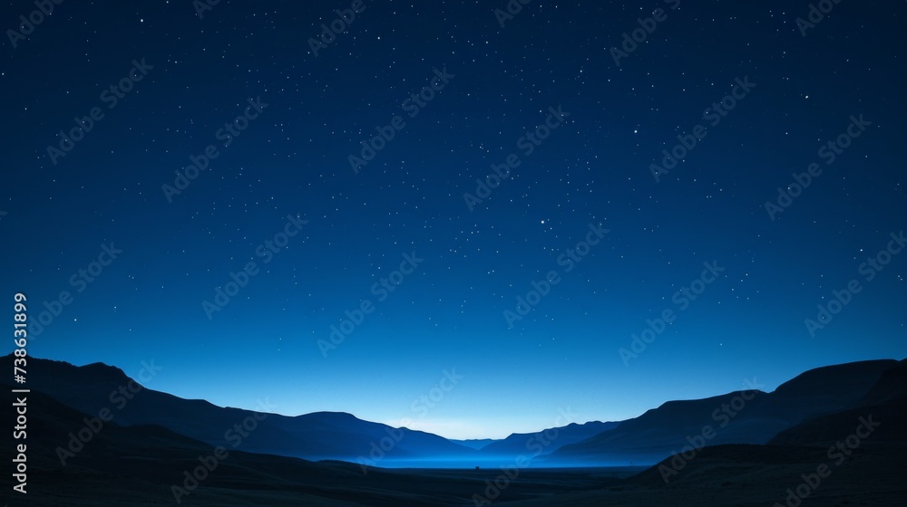 Beautiful night sky with stars over the sea. Long exposure.