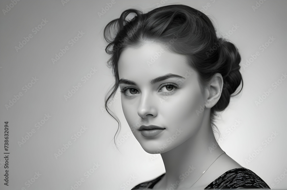 Close up portrait of a young woman posing for a picture Close up portrait of a young woman posing for a picture