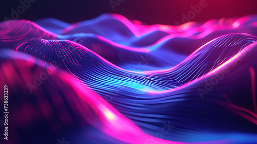 neon waves in a dark space, creating a dynamic and futuristic background that captivates the imagination