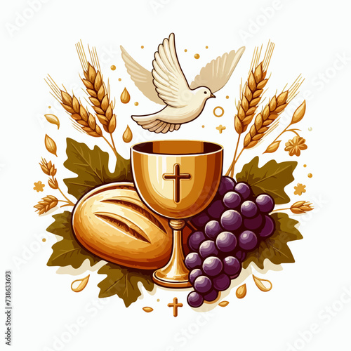 eucharist symbol religion church vector photo