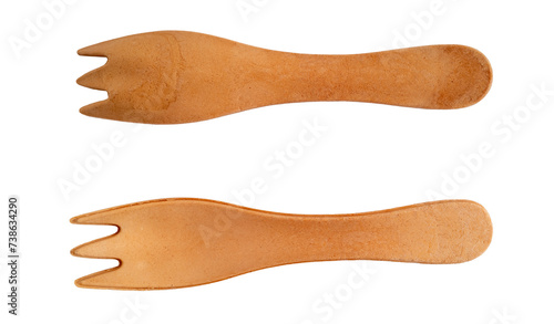 deux fourchettes en bois sur fond transparent, PNG
