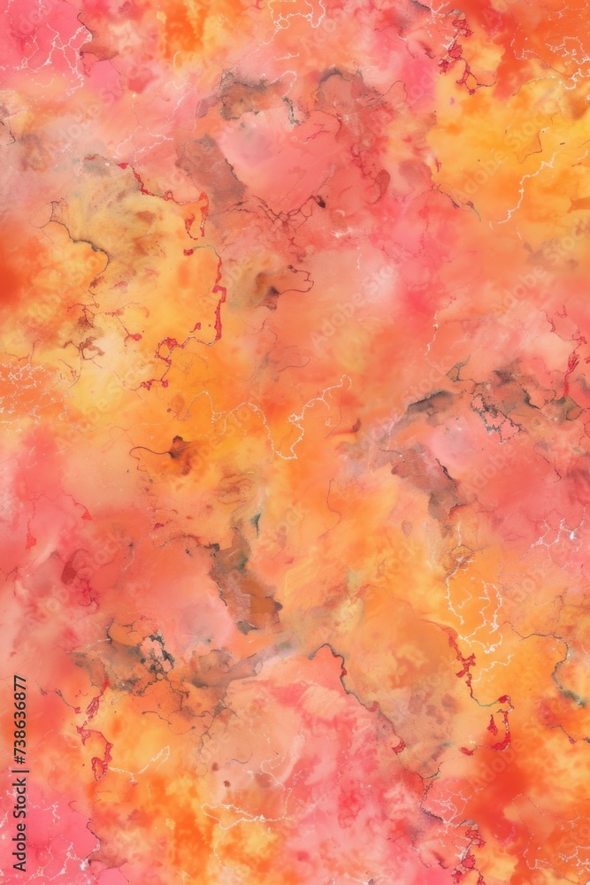 A painting featuring a vibrant red and orange background. This versatile image can be used for various design projects