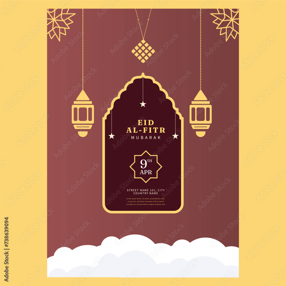 Eid Al-Fitr Celebration: Vibrant Poster Design for Festive Promotions and Social Media Sharing, Featuring Islamic Artistry and Warm Inviting Text! Eid Al-Fitr Celebration: Vibrant Poster Design for Festive Promotions and Social Media Sharing, Featuring Islamic Artistry and Warm Inviting Text!