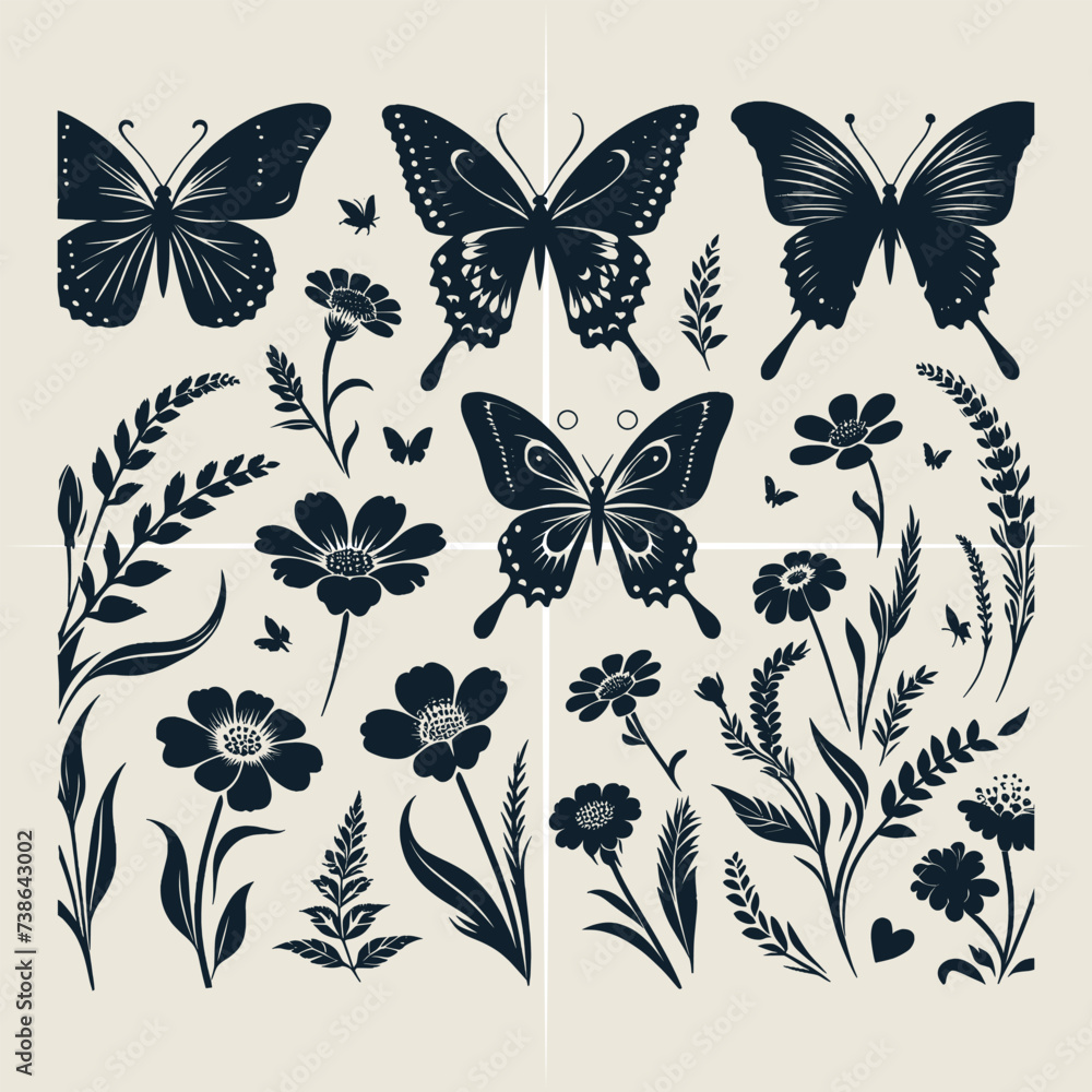 Butterfly SVG Bundle, Butterfly vector silhouette bundle file Butterfly SVG Bundle, Butterfly vector silhouette bundle file