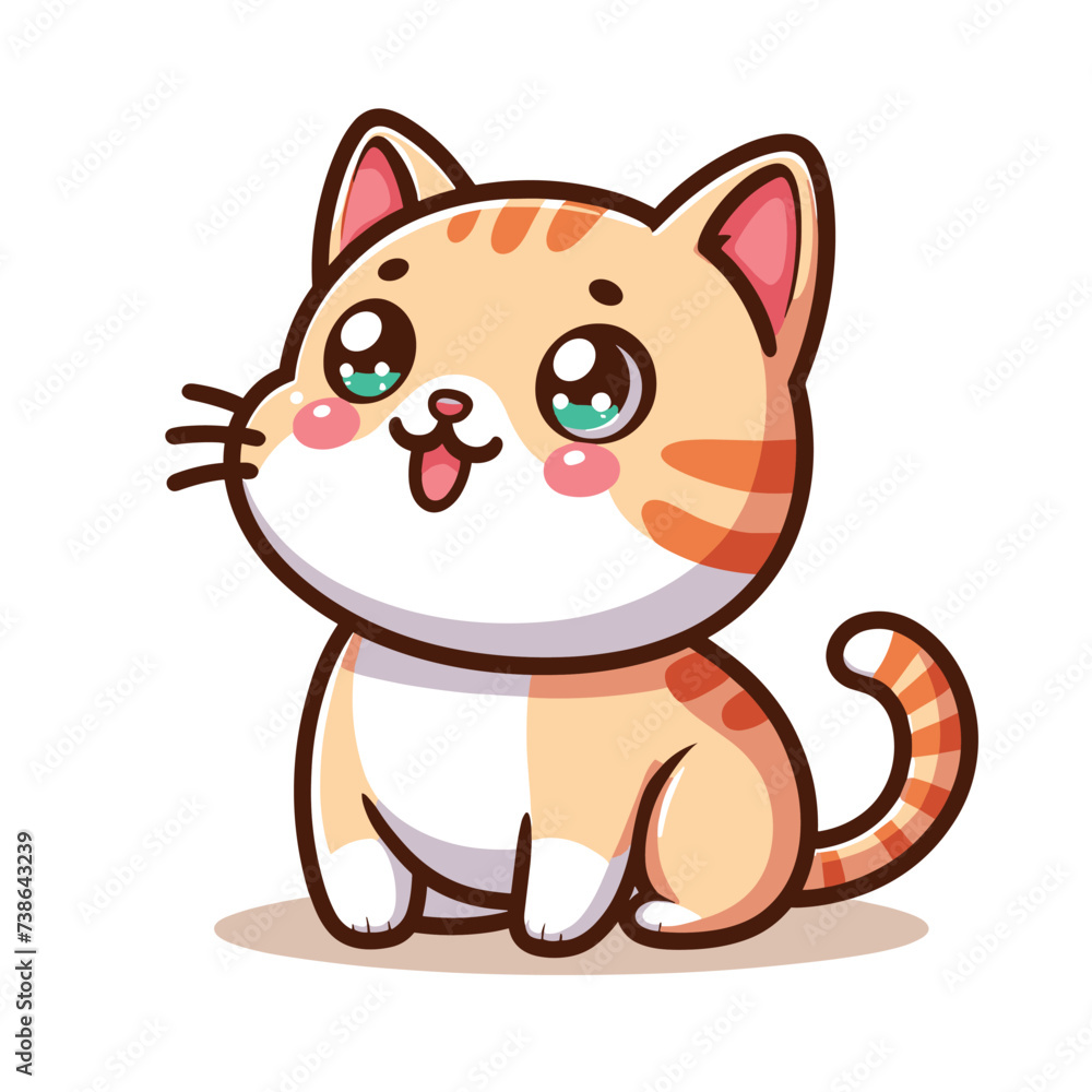 cute funny cat cartoon vector on white background
cute funny cat cartoon vector on white background