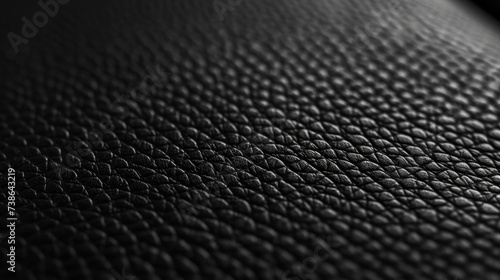 A detailed close-up view of a smooth black leather surface. Perfect for adding a touch of sophistication and elegance to any design project