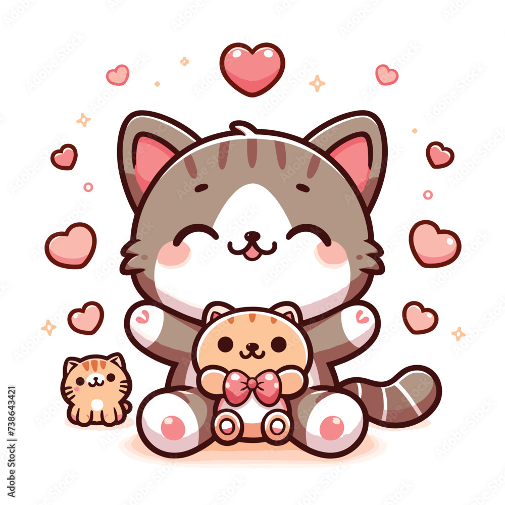 cute funny cat cartoon vector on white background
cute funny cat cartoon vector on white background