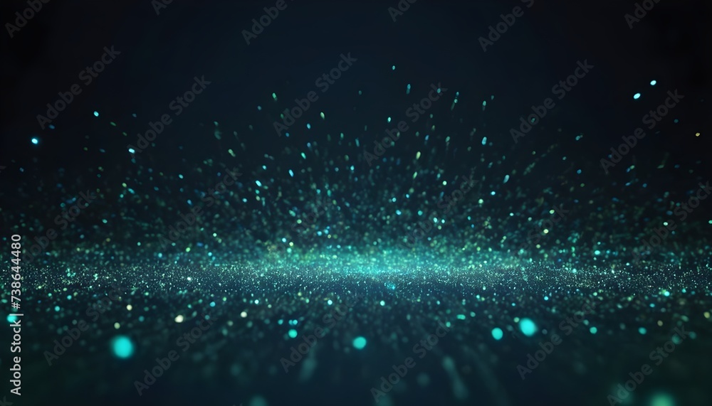 green color fireworks particle background.