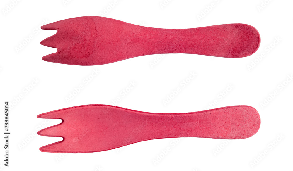 deux fourchettes en bois de couleur rouge sur fond transparent, PNG deux fourchettes en bois de couleur rouge sur fond transparent, PNG
