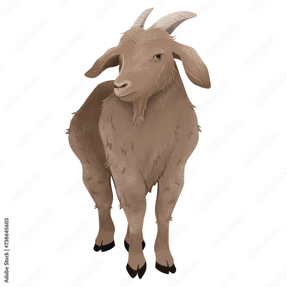 goat farm animal illustration in png format