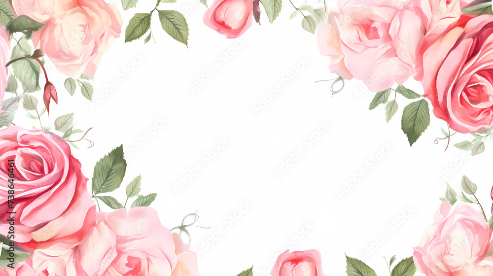 Empty flower frame with copy space for design of greeting card or invitation Empty flower frame with copy space for design of greeting card or invitation