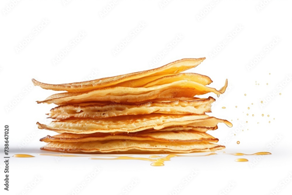 A stack of delicious pancakes, perfect for breakfast or brunch A stack of delicious pancakes, perfect for breakfast or brunch