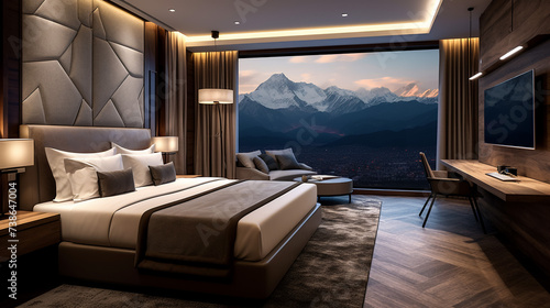 3d rendering elegant bedroom design interior