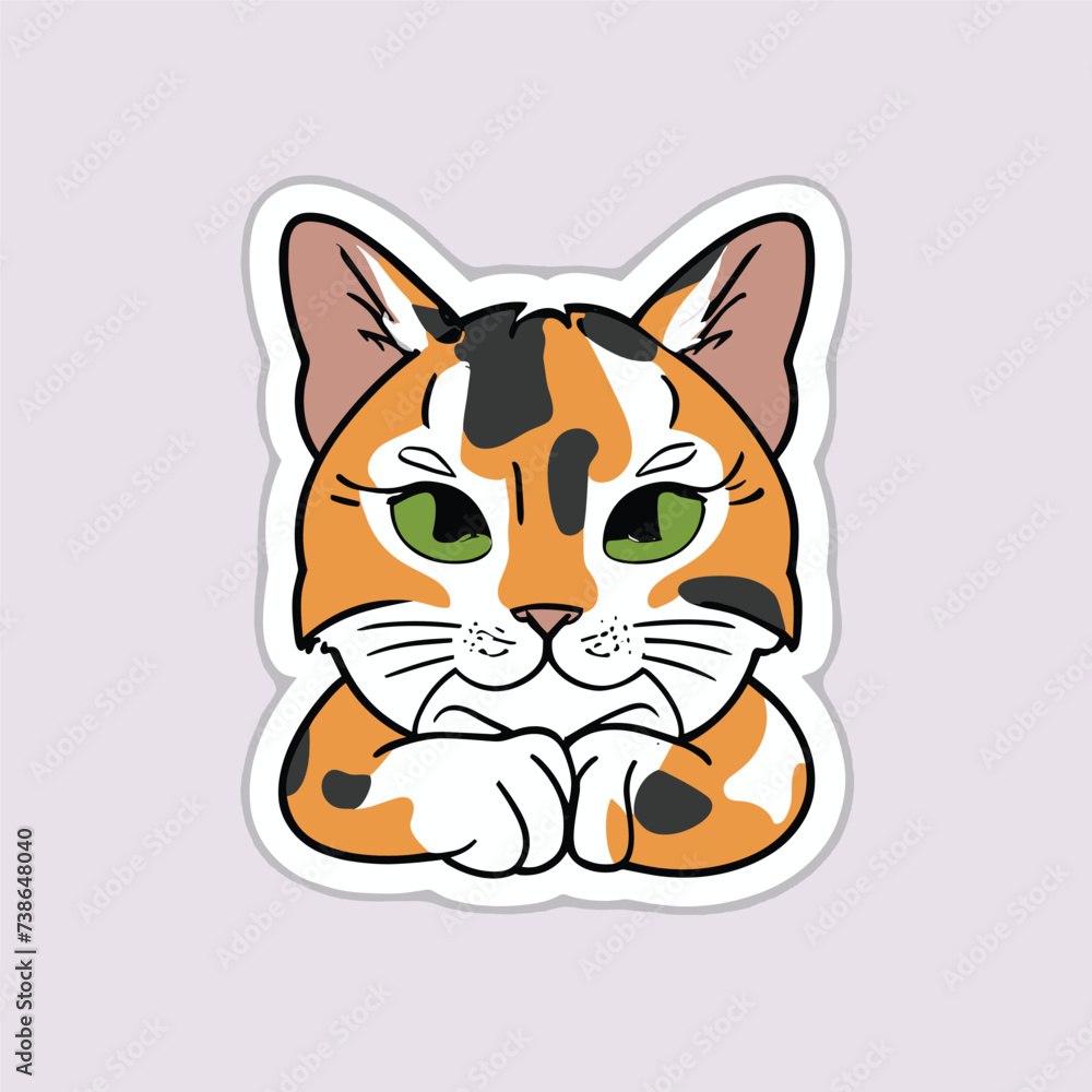 cute cat head cartoon vector on white background
cute cat head cartoon vector on white background