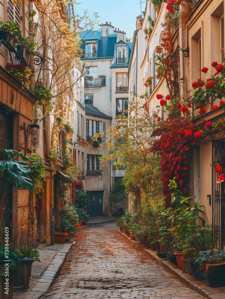 Charming Parisian neighborhood with stunning architectural features and iconic landmarks.