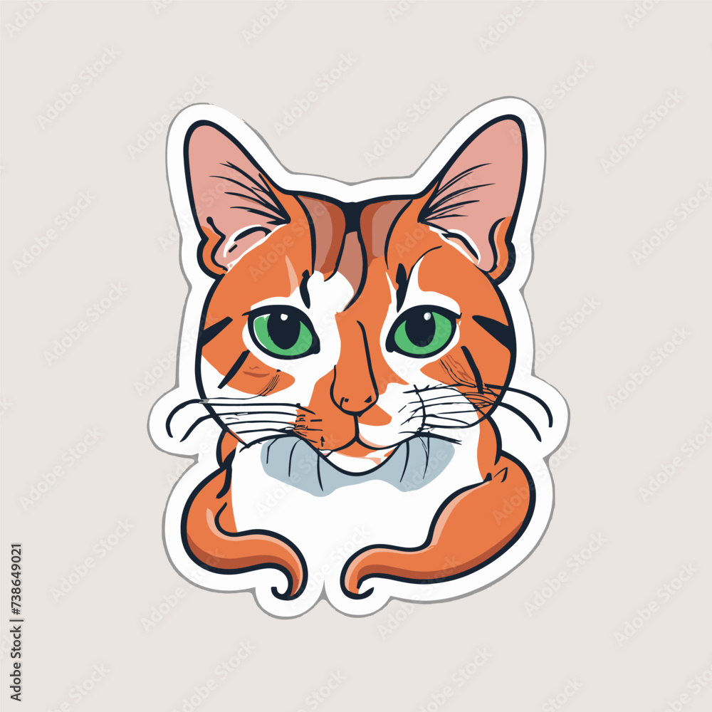 cute cat head cartoon vector on white background
cute cat head cartoon vector on white background