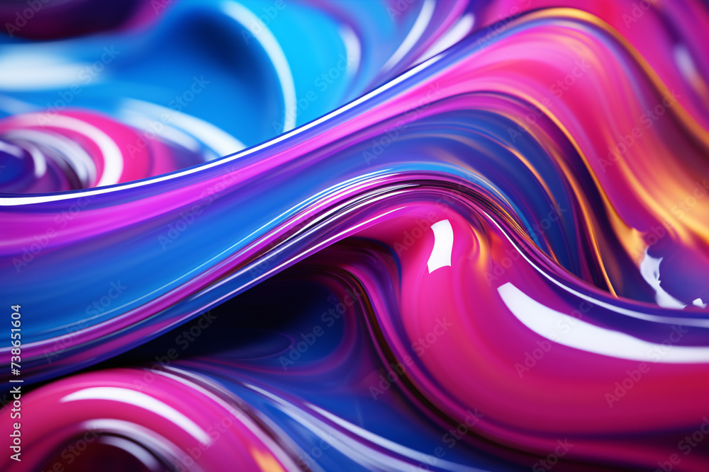 A 3D illustration of an exuberant, glossy fluid surface with a soft focus, in vibrant hues of pink, blue and green. A 3D illustration of an exuberant, glossy fluid surface with a soft focus, in vibrant hues of pink, blue and green.