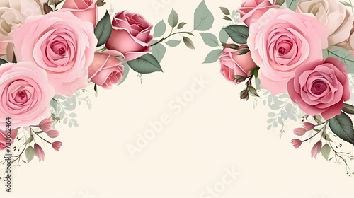 Flower frame with decorative flowers, decorative flower background pattern, floral border background