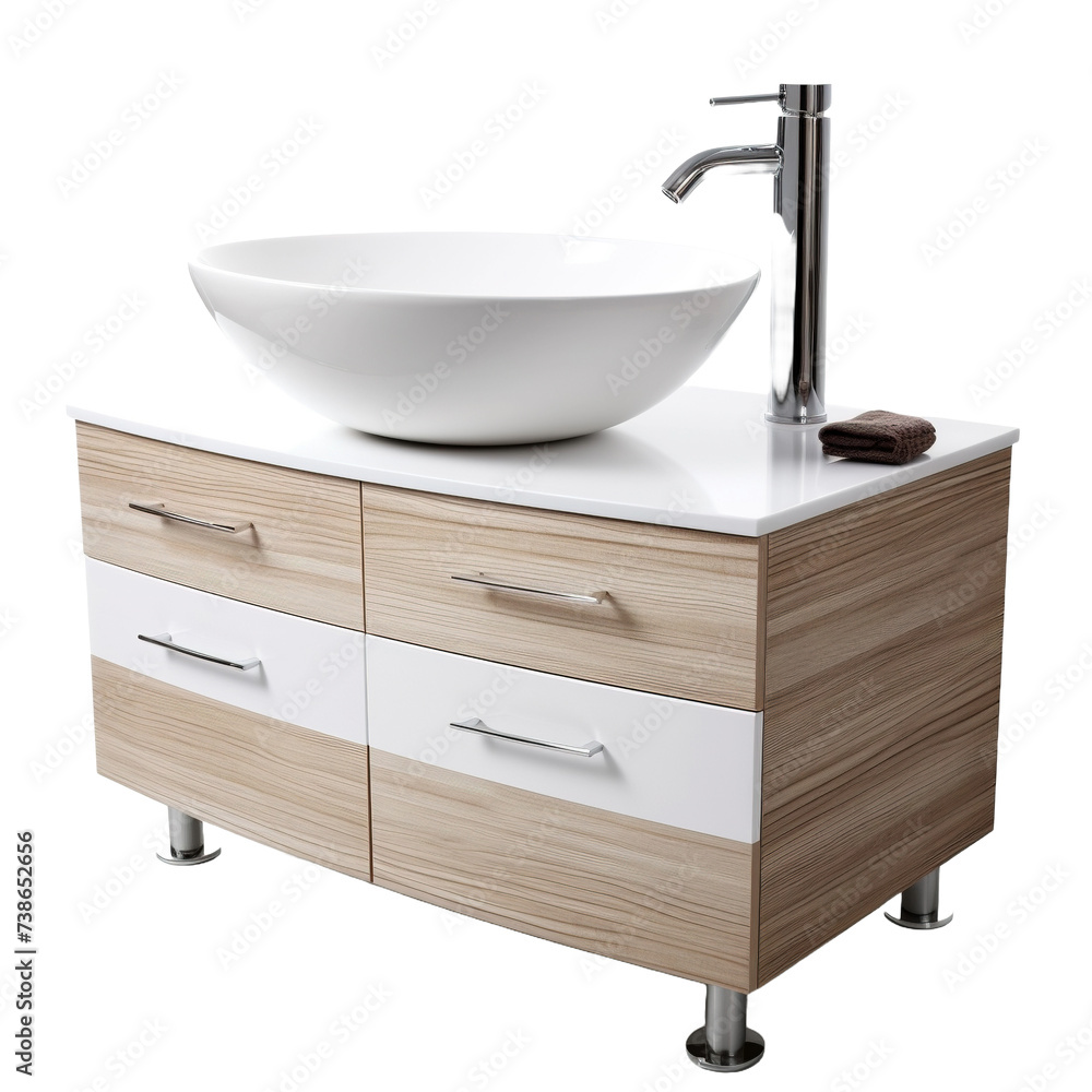 Contemporary Vanity Basin with Storage on white or transparent background Contemporary Vanity Basin with Storage on white or transparent background