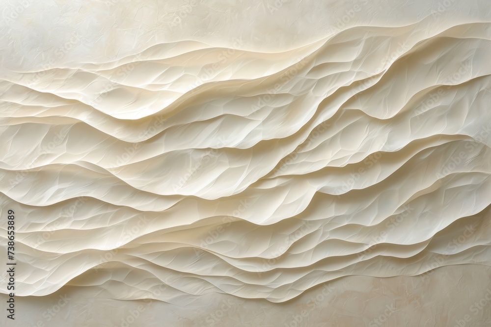 Abstract White Textured Waves on Neutral Background
A modern abstract design featuring flowing white textured waves that create a sense of calm and continuity on a neutral backdrop.
 - obrazy, fototapety, plakaty 