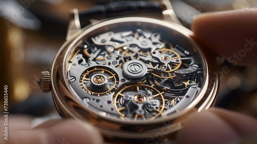 Beautiful and detailed internal structure of a watch