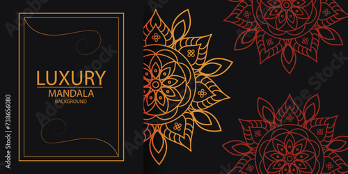 Gold Luxury mandala arabesque ornamental background