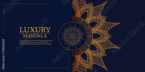 Luxury mandala with golden arabesque Arabic Islamic east style