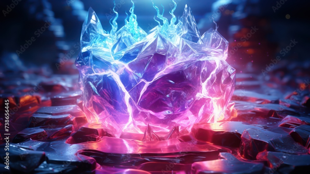 Obraz premium lightning strike colored 3d UHD WALLPAPER