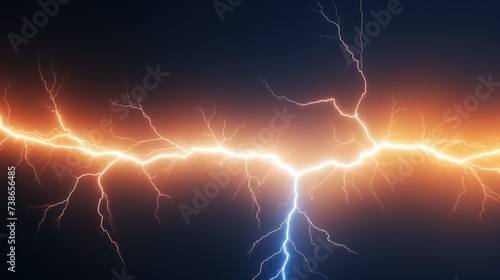 lightning strike colored 3d UHD WALLPAPER