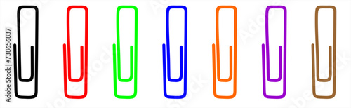 Paper clip . Silhouette of paper clip. paper clip symbol vector design illustration.