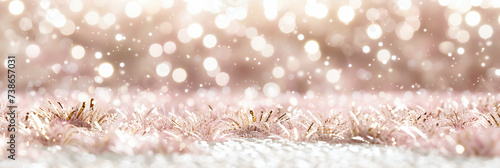 Magical Christmas Bokeh: Bright, Sparkling Lights with a Glamorous Gold and Silver Glitter Pattern for a Festive Background