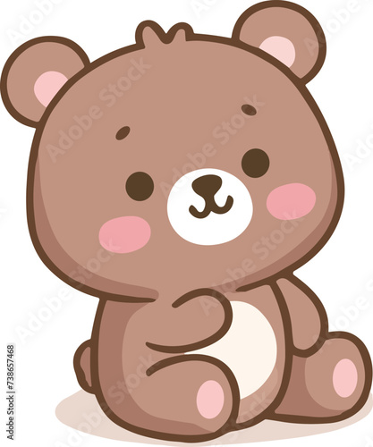 cute bear cartoon vector on white background 