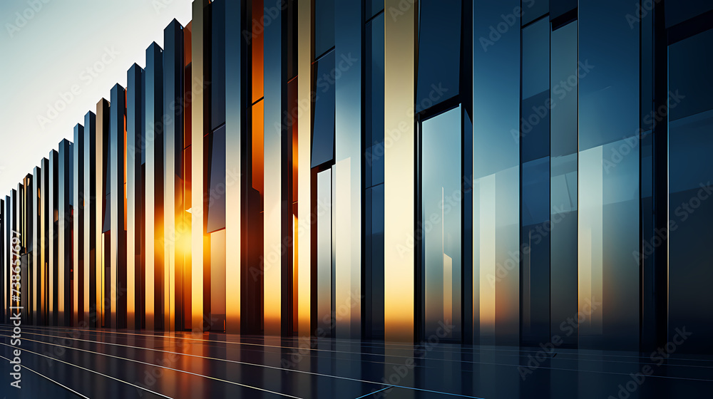 Modern abstract style cube shape building exterior Modern abstract style cube shape building exterior