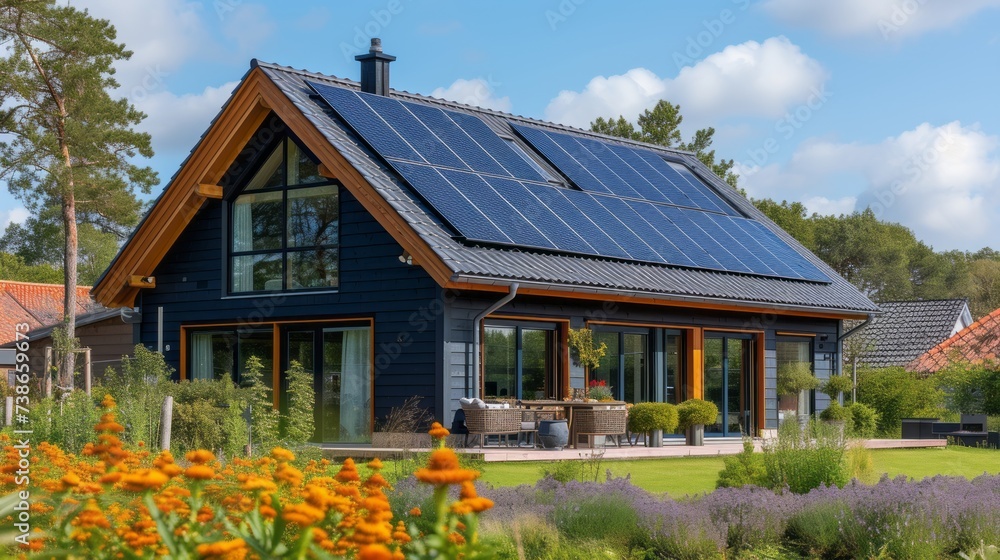 Architecturally Stunning Country Home with Solar-Powered Roof and Autumnal Gardens Architecturally Stunning Country Home with Solar-Powered Roof and Autumnal Gardens