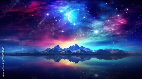 Mystic Nocturne: Enchanting Nebulas in the Midnight Sky © Sargodarian