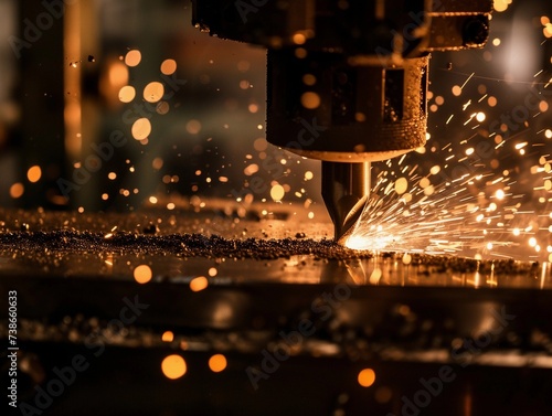 Metalworking Brilliance: Drill and Sparks