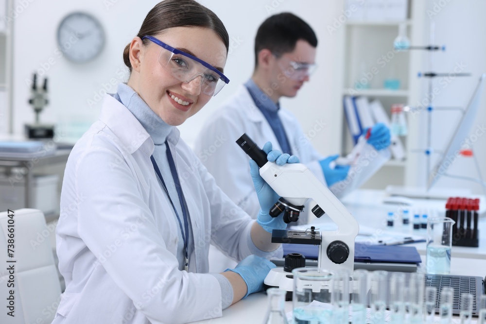 Scientists working with samples in laboratory. Medical research Scientists working with samples in laboratory. Medical research