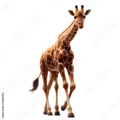 giraffe isolated on white photo
