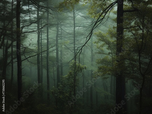 Mystic Forest Canopy in Ethereal Light