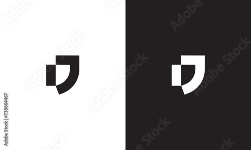 DJ logo, monogram unique logo, black and white logo, premium elegant logo, letter DJ Vector minimalist photo