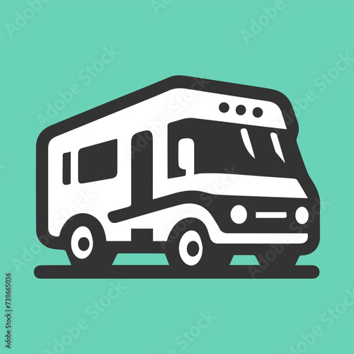 Vector minimalist RV icon in contrasting colors