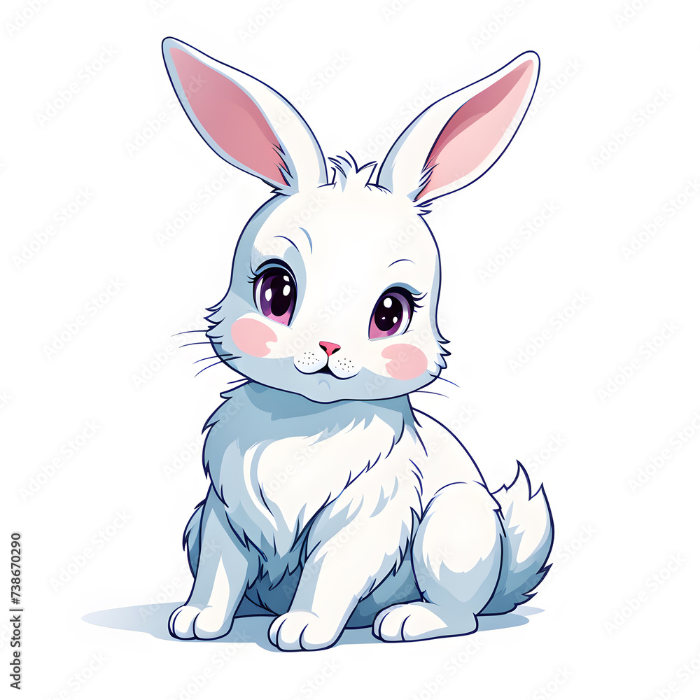 Obraz premium rabbit-character-flat-illustration-isolated-against-a-pure-white-background-bold-colors-simple