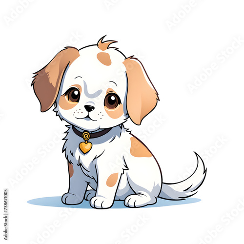 puppy-character-flat-illustration-style-isolated-on-a-white-background-exuding-whimsy-and-charm