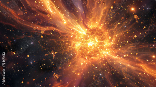 Radiant bursts of energy exploding from a cosmic core, creating a dazzling display of solar fireworks.