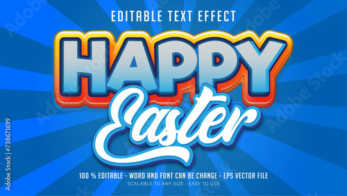 happy easter editable text effect